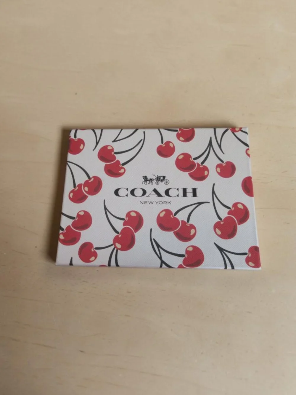 COACH - Cherry Print Leather Boxed Cosmetic Pouch, New in box